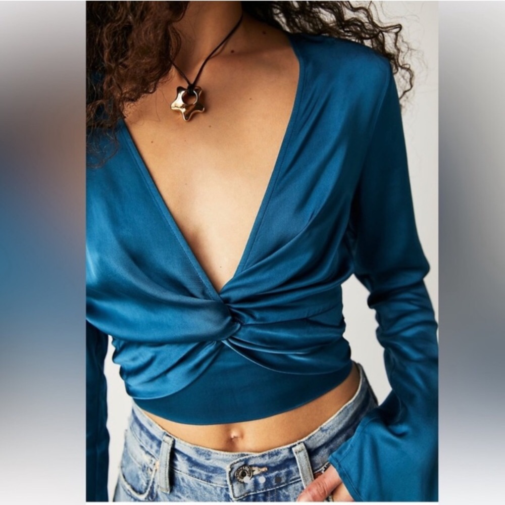 Free people Miraya satin cropped top